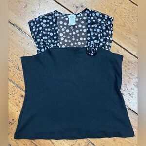 Vintage Black and White Polka Dot Top